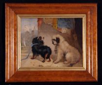 ATTRIBUTED TO THOMAS EARL (ACTIVE 1836-1885, BRITISH) ST GILES AND ST JAMES (TWO DOGS) oil on