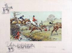 * CHARLES JOHNSON PAYNE “Snaffles” (1884-1967, BRITISH) PREPARE TO RECEIVE CAVALRY coloured print,