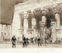 WILLIAM WALCOT, RE (1874-1943, BRITISH) KOM OMBO 1928 drypoint etching, signed and numbered 63/75 in