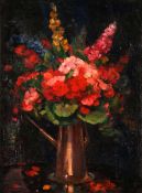 * HERBERT DAVIS RICHTER (1874-1955, BRITISH) STILL LIFE STUDY OF MIXED FLOWERS IN A POT oil on