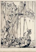 * FRANK BRANGWYN (1867-1956, BRITISH) GOING ABROAD black and white lithograph – taken from The Great