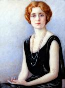 KATHLEEN GOODMAN RIMS (1879-? BRITISH) PORTRAIT OF GILLIAN, DAUGHTER OF MAYOR AND MRS LLEWELLYN 1931