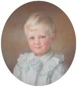 ENGLISH SCHOOL (19TH CENTURY) PORTRAIT OF A YOUNG CHILD watercolour17 1/2 X 15ins oval