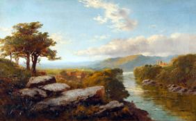 EDWARD H NIEMANN (FL 1863-1870, BRITISH) RIVER LANDSCAPE, THOUGHT TO BE THE RIVER SWALE, YORKSHIRE