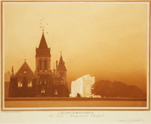 * GEOFFREY SNEYD GARNIER (1889-1971, BRITISH) CHARTERHOUSE – THE WAR MEMORIAL CHAPEL sepia