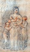 ATTRIBUTED TO GIOVANNI BATTISTA CIPRIANI (1726-1785, ITALIAN) MOTHER AND CHILDREN pencil and