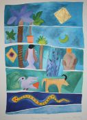 SYLVIA EDWARDS (20TH CENTURY, BRITISH) MORNING CREATURES silk screen, signed, numbered 24/225 and