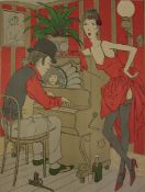 * PHILIPPE NOYER (1917-1984, FRENCH) AT THE PIANO coloured lithograph, signed, dated 1970 and