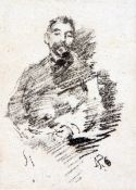 JAMES ABBOT McNEIL WHISTLER (1834-1903, BRITISH) STEPHANE MALLARMÉ (WAY 66) black and white