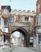 * STANLEY ORCHART (1915-2005, BRITISH) HIGH STREET GATEWAY, SALISBURY watercolour, signed lower