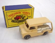 MATCHBOX SERIES (MOKO LESNEY) NO 29, an excellent boxed Fawn Bedford Milk Float with metal wheels in