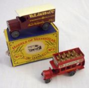 YESTERYEARS BY LESNEY (MATCHBOX) NOS Y2 AND Y7, a Red Y2 London Bus in good condition (no box);