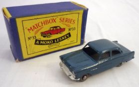 MATCHBOX SERIES (MOKO LESNEY) NO 33, an excellent boxed Dark Green Ford Zodiac Saloon with metal