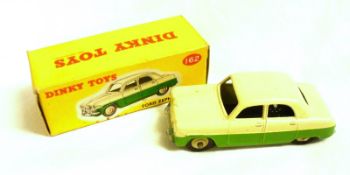 DINKY TOYS NO 162, a very good rare boxed Lime Green and Cream Ford Zephyr Saloon, in a good box