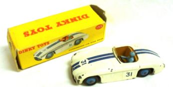 DINKY TOYS NO 133, a slightly playworn (a few chips) boxed White and Blue Cunningham Road Racer,