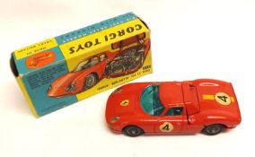CORGI TOYS NO 314, a good bright boxed Red Ferrari Berlinetta 250 Le Mans, Racing No 4 (peeling