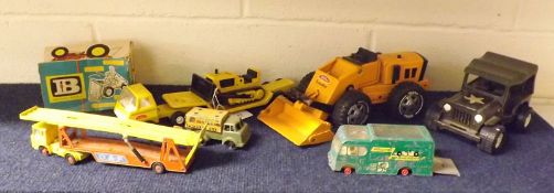 BRITAINS, TONKA, BRIMTOY ETC NOS 9670 ETC, eight various playworn unboxed tinplate and die-cast Toys