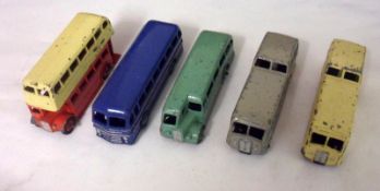 DINKY TOYS 29 SERIES, five unboxed playworn Models from the 1950s, including a Double Decker Bus,