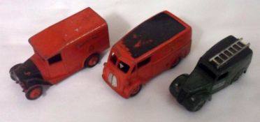 DINKY TOYS NO 260 ETC, three playworn GPO Vans including 34B a later Red Royal Mail Van; a Red 260