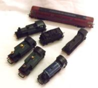 “00” GAUGE ETC, seven assorted playworn Hornby Model Railway items including a Maroon “Western