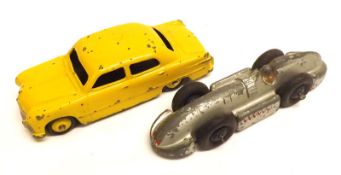 DINKY TOYS NOS 23E AND 139A, a Silver playworn “Speed of the Wind” Racing Car, together with a