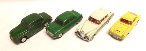 CORGI TOYS NOS 200, 204, 218 AND 224, four early slightly playworn Cars including Mechanical 200M