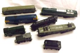 TRI-ANG RAILWAYS, seven playworn Locomotives including a Black Princess Elizabeth R351, R357, R758