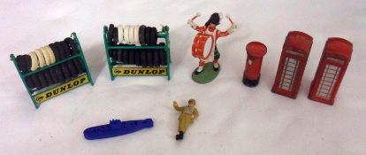 DINKY TOYS NOS 750 etc, a collection of six small Dinky items, some playworn including two 750