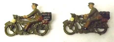 BRITAINS MILITARY, two pre-World War 1 Despatch Riders, in mint condition