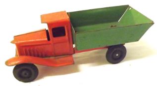 TRI-ANG MINIC, a large Tri-ang Tin Lorry with large Tri-ang wheels, in poor condition, no box