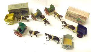 BRITAINS HORSES ETC, six various Horses and Carts, in good condition