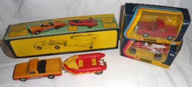 CORGI TOYS NOS 152, 477 AND GS28, three boxed Corgi Toys including 477 a 1973 good boxed Red Land