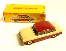 DINKY TOYS NO 165, a good boxed Fawn and Maroon Humber Hawk (a few minor marks to roof) in a poor