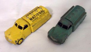 DINKY TOYS NOS 443 and 30P, two playworn Petrol Tankers including a Yellow 443 National Benzol;