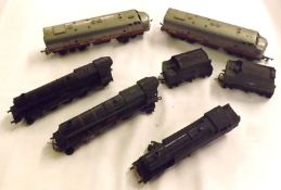 TRI-ANG “00” GAUGE RAILWAYS, seven assorted playworn Tri-ang Model Railways items including a