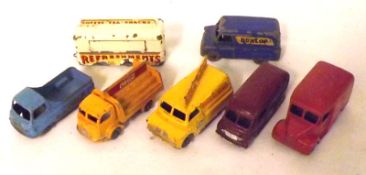 MATCHBOX 1-75 SERIES, VARIOUS NUMBERS, seven various 1950s mostly metal-wheeled unboxed playworn