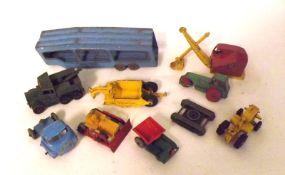 MATCHBOX 1-75 SERIES, VARIOUS NUMBERS, seven 1950s mostly metal-wheeled unboxed playworn