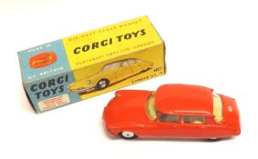 CORGI TOYS NO 210S, a very good boxed Orange Citroen DS19, in a very good box