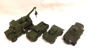 DINKY TOYS NOS 600 SERIES MILITARY VEHICLES, four Military Green Armoured Vehicles including 641