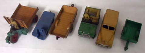 DINKY TOYS 27 SERIES, six unboxed playworn Models from the 1950s, including a Land Rover and Moto