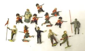 BRITAINS FIGURES, a quantity of Lead Figures including thirteen Models by Britains