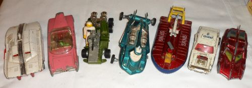 DINKY TOYS, various Model Numbers, seven unboxed playworn Cars and Vehicles in original colours,