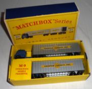 MATCHBOX MODELS “MAJOR” PACK BY LESNEY NO M9, a very good Blue and Silver M9 Inter-State Double
