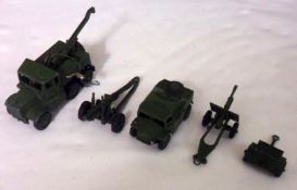 DINKY TOYS (MILITARY VEHICLES) NOS 661, 693 AND 697, five slightly playworn Military Green
