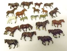 BRITAINS FARM MODELS, twenty-one playworn Horses, Foals and Donkeys etc (21)
