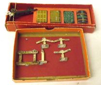 HORNBY ACCESSORIES, a boxed pre-war set of “0” Gauge Station Trunks plus miscellaneous accessories