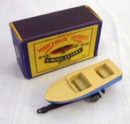 MATCHBOX SERIES (MOKO LESNEY) NO 48, an excellent boxed Fawn and Blue Sportsman Meteor Sports Boat