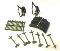 BRITAINS ZOO SERIES, a set of Zoo Railing and Posts with two gorillas, in good condition