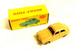 DINKY TOYS NO 160, a slightly playworn boxed Light Brown Austin A30 Saloon with light grey plain