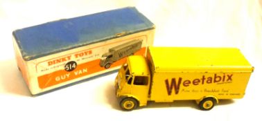 DINKY TOYS NO 514 (W), a playworn boxed yellow 1st Type Guy 4-ton “Weetabix” Van with Supertoys